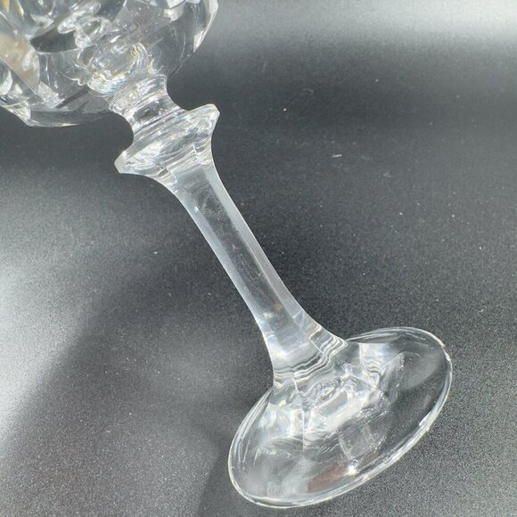 Tiffin Franciscan Atwater Stem Goblet Clear Crystal Heavy Cups Glasses Set 2 VTG - Picture 5 of 8